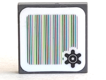3068pb1803 - Tile 2 x 2 with Super Mario Scanner Code Gear Pattern (Sticker) - Sets 71387 / 71423