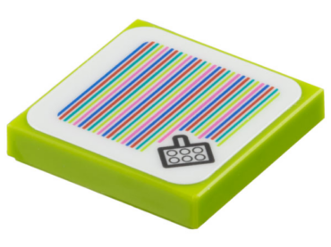 3068pb2284 - Tile 2 x 2 with Super Mario Scanner Code Picnic Basket Pattern (Sticker) - Set 71422