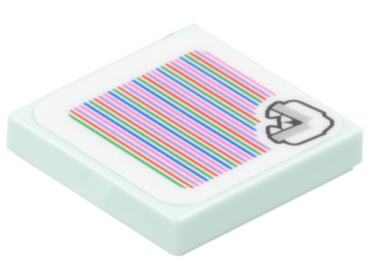3068pb2299 - Tile 2 x 2 with Super Mario Scanner Code Bone Piranha Plant Pattern (Sticker) - Set 71423