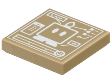 3068pb2303 - Tile 2 x 2 with White Super Mario Bob-omb Schematic Pattern