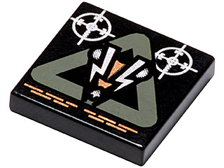 3068px7 - Tile 2 x 2 with Insectoid Logo in Dark Gray Triangle Pattern