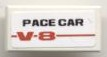 3069pb0096 - Tile 1 x 2 with 'PACE CAR V-8' Pattern (Sticker) - Set 8121