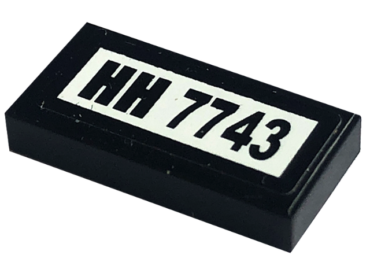 3069pb0108 - Tile 1 x 2 with 'HH 7743' Pattern (Sticker) - Set 7743