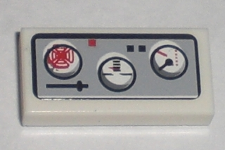 3069pb0112 - Tile 1 x 2 with Three Avionics Gauges Pattern (Sticker) - Set 5981