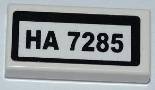 3069pb0197 - Tile 1 x 2 with 'HA 7285' Pattern (Sticker) - Set 7285