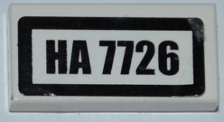 3069pb0204 - Tile 1 x 2 with 'HA 7726' Pattern (Sticker) - Set 7726