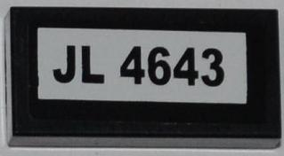 3069pb0210 - Tile 1 x 2 with 'JL 4643' Pattern (Sticker) - Set 4643