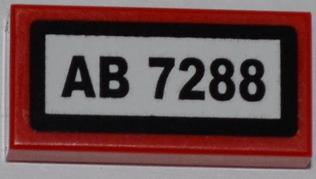 3069pb0217 - Tile 1 x 2 with 'AB 7288' Pattern (Sticker) - Set 7288