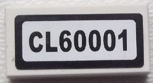 3069pb0252 - Tile 1 x 2 with 'CL60001' Pattern (Sticker) - Set 60001