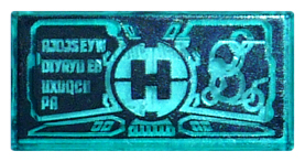 3069pb0295 - Tile 1 x 2 with Black Hero Factory Logo and Data Pattern