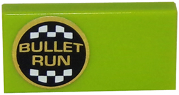 3069pb0396L - Tile 1 x 2 with 'BULLET RUN' Logo on Left Pattern (Sticker) - Set 8147