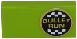 3069pb0396R - Tile 1 x 2 with 'BULLET RUN' Logo on Right Pattern (Sticker) - Set 8147