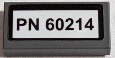 3069pb0789 - Tile 1 x 2 with 'PN 60214' Pattern (Sticker) - Set 60214