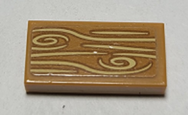 3069pb0912 - Tile 1 x 2 with Wood Grain Pattern (Sticker) - Set 41364