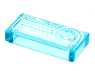 3069pb0973 - Tile 1 x 2 with White Keyboard and Crosspatch Pattern