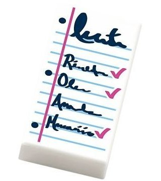 3069pb0989 - Tile 1 x 2 with Notepad with Dark Blue List and Dark Pink Check Marks Pattern