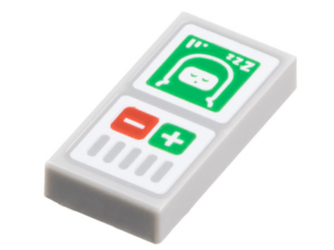 3069pb1128 - Tile 1 x 2 with Minifigure Space Baby Monitor with Plus and Minus Sign Pattern