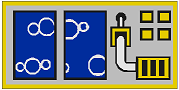 3069px26 - Tile 1 x 2 with Blue Boxes and Bubbles Pattern