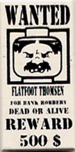 3069px37 - Tile 1 x 2 with 'WANTED' 500 Reward Poster Pattern