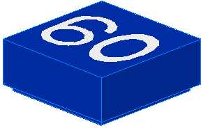3070pb003 - Tile 1 x 1 with White '60' Pattern