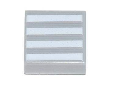 3070pb140 - Tile 1 x 1 with 4 White Stripes Pattern