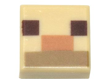 3070pb182 - Tile 1 x 1 with Dark Brown Squares, Medium Nougat and Dark Tan Rectangles Pattern (Minecraft Alpaca / Llama Nose and Mouth)