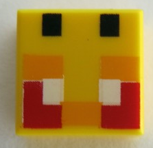 3070pb200 - Tile 1 x 1 with Angry Bee Eyes Minecraft Pixelated Pattern
