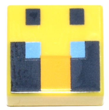3070pb201 - Tile 1 x 1 with Passive Bee Eyes Minecraft Pixelated Pattern