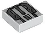3070pb358 - Tile 1 x 1 with SW Imperial Commando Jet Pack with Dark Bluish Gray Trapezoids and Silver Rectangles Pattern