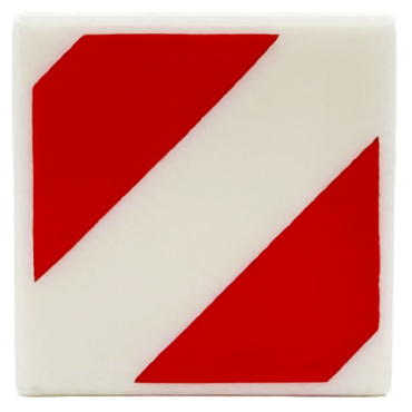 3070pb361 - Tile 1 x 1 with Red Danger Stripes Pattern
