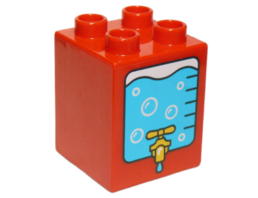 31110pb103 - Duplo, Brick 2 x 2 x 2 with Water Cooler with Tap Pattern