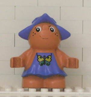 31234pb01 - Duplo Figure Little Forest Friends, Female, Medium Violet Dress with Butterfly (Jangle Bluebell)