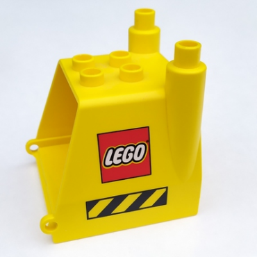 31257pb01 - Duplo Truck Construction Vehicle Back with Black and Yellow Danger Stripes and LEGO Logo Pattern on Both Sides