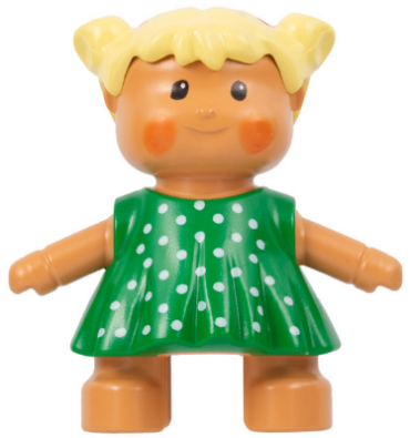 31312pb01 - Duplo Figure Doll, Anna's Baby, Green Polka Dot Dress