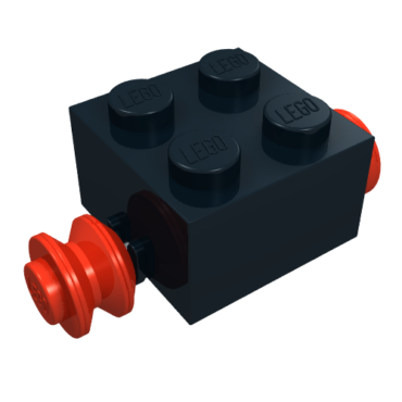 3137c01 - Brick, Modified 2 x 2 with Red Wheels for Single Tire