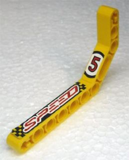 32009pb013R - Technic, Liftarm, Modified Bent Thick 1 x 11.5 Double with Number 5 and 'SPEED' Pattern Model Right Side (Stickers) - Set 8238