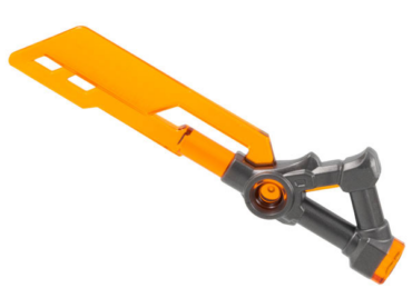 3214pb01 - Minifigure, Weapon Sword with 3 Holes in Blade with Molded Pearl Dark Gray Triangular Hilt Pattern (Ninjago Imperium Sword)