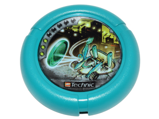 32171pb020 - Throwing Disk with Throwbot Turbo / Slizer City 3 Pips, LEGO Technic Logo, and Robot Throwing Disk Pattern