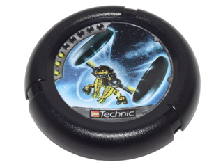 32171pb032 - Throwing Disk with Throwbot Jet / Slizer Judge 3 Pips, LEGO Technic Logo, and Robot Throwing Disks Pattern