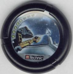 32171pb034 - Throwing Disk with Throwbot Jet / Slizer Judge 5 Pips, LEGO Technic Logo, and Robot Shooting Beam Pattern