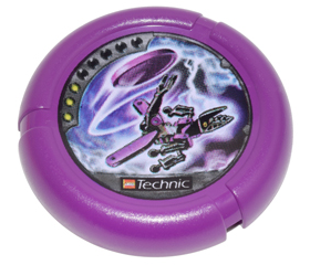 32171pb050 - Throwing Disk with Throwbot Electro / Slizer Energy 3 Pips, LEGO Technic Logo, and Robot Throwing Disk Pattern