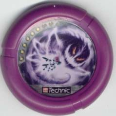 32171pb053 - Throwing Disk with Throwbot Electro / Slizer Energy 6 Pips, LEGO Technic Logo, and Robot Fighting Electrical Creature Pattern