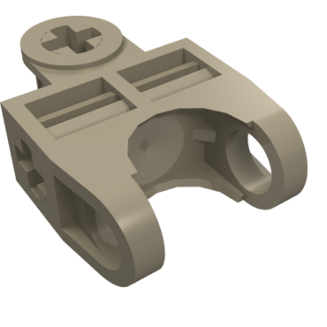 32174 - Technic, Axle Connector 2 x 3 with Ball Joint Socket - Open Sides, Angled Forks with Closed Axle Holes