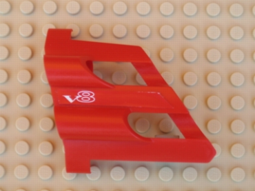 32191pb02 - Technic, Panel Fairing # 2 Large Short, Large Holes, Side B with White 'V8' Pattern (Sticker) - Set 8448