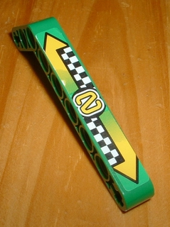 32271pb001 - Technic, Liftarm, Modified Bent Thick 1 x 9 (7 - 3) with '2', Arrows and Checkered Pattern (Sticker) - Set 8241