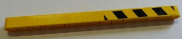 32278pb015R - Technic, Liftarm Thick 1 x 15 with Black and Yellow Danger Stripes Pattern Model Right Side (Sticker) - Set 8258