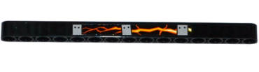 32278pb018R - Technic, Liftarm Thick 1 x 15 with Bolted Metal Plates, Cracks and Lava Pattern Model Right Side (Sticker) - Set 70314
