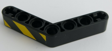 32348pb016L - Technic, Liftarm, Modified Bent Thick 1 x 7 (4 - 4) with Black and Yellow Danger Stripes Pattern Model Left Side (Sticker) - Set 42049