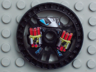 32356pb01 - Technic, Disk 5 x 5 - RoboRider Talisman Wheel, Dynamite Mold with Robot Pattern