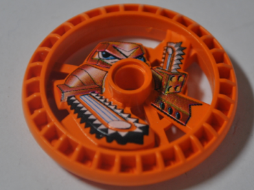 32362pb01 - Technic, Disk 5 x 5 - RoboRider Talisman Wheel, Chain-Saw Mold with Robot Pattern